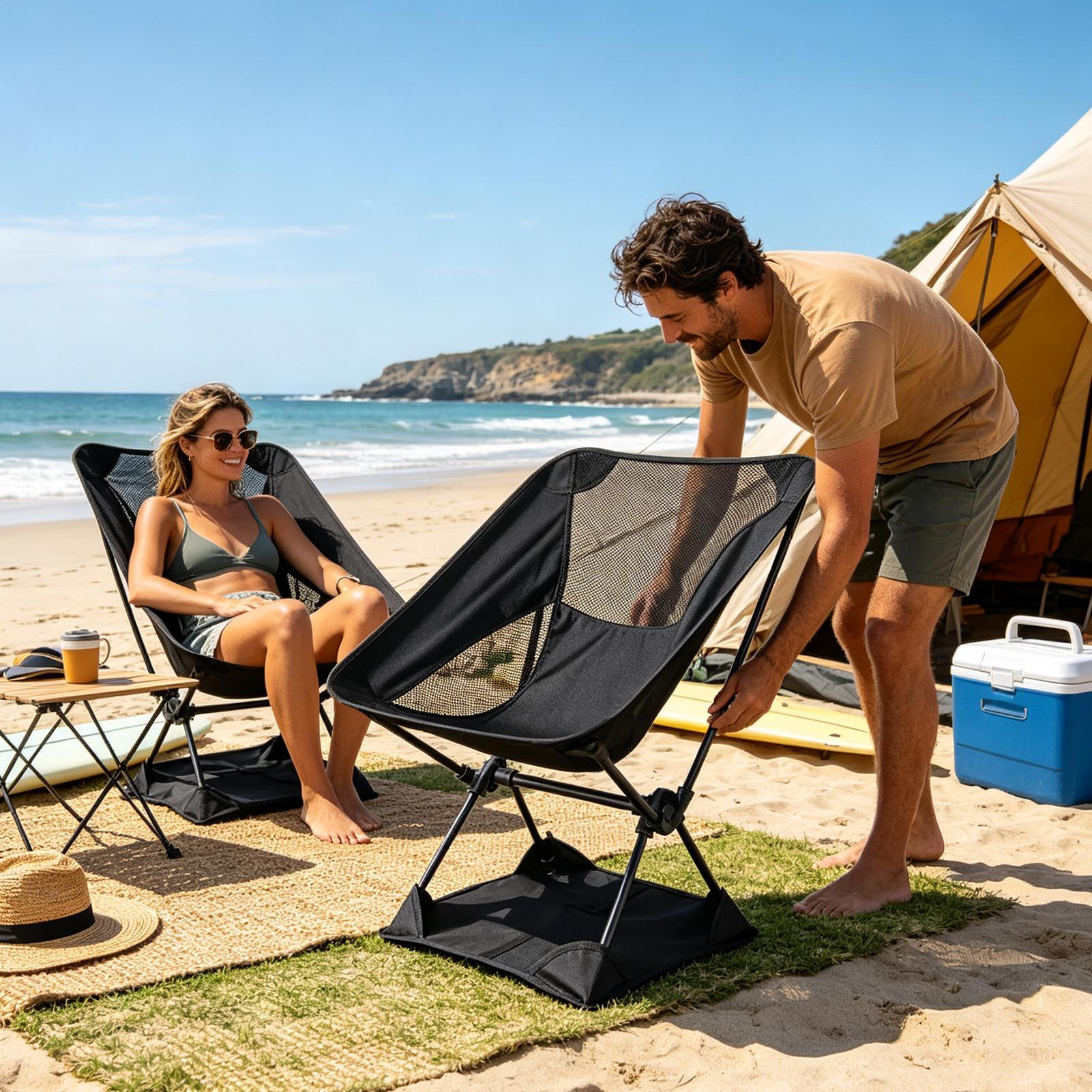 Outdoor Camping Outlet - Oxford Cloth Anti-Sink Camp Chair Ground