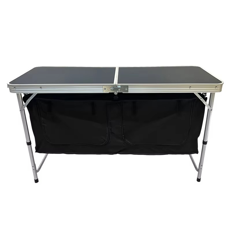 Outdoor Camping Table With Storage - Portable aluminum alloy folding camping kitchen