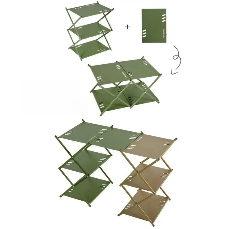 Outdoor Camping Table With Storage - Outdoor Aluminum Alloy 3 Layers 3