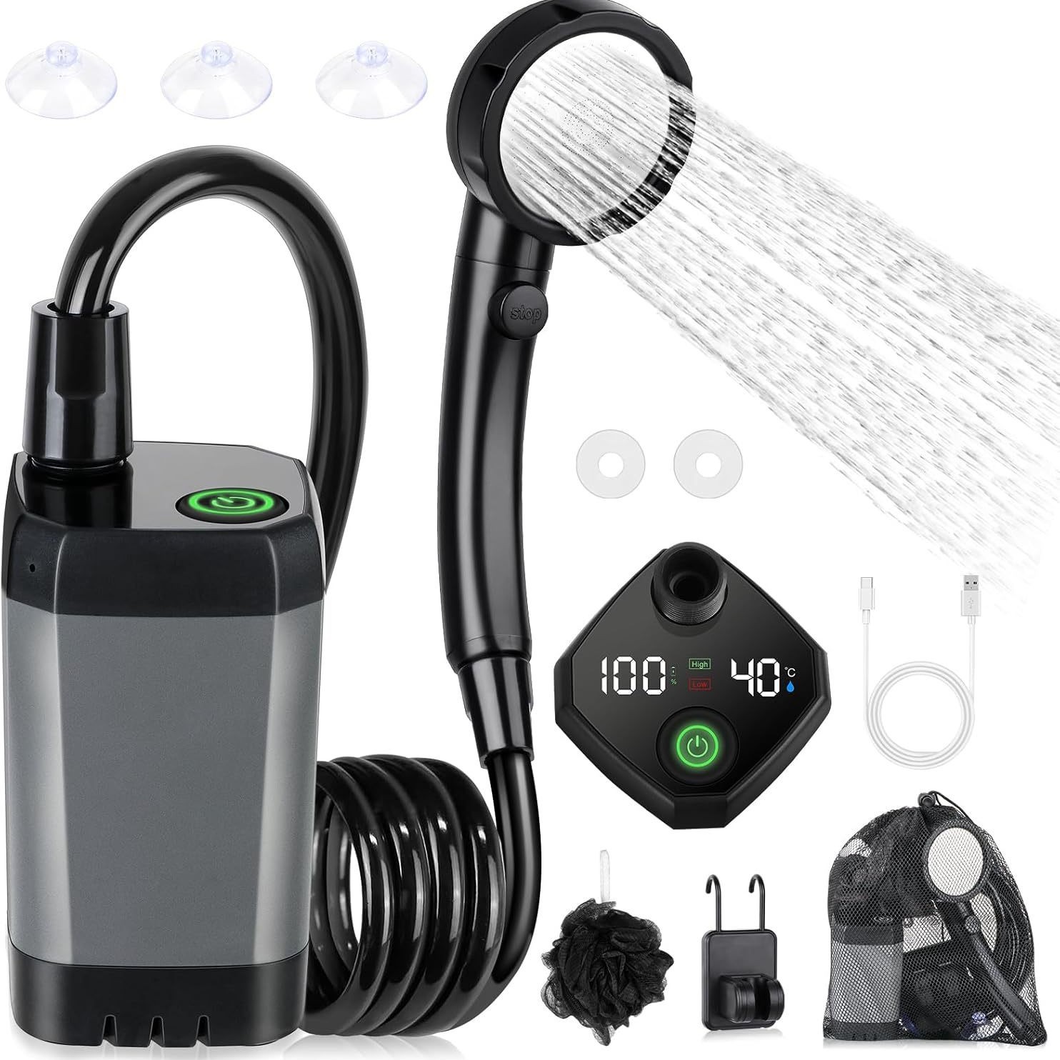 Portable Self-Priming Electric - огляд і ціна Portable Camping Shower