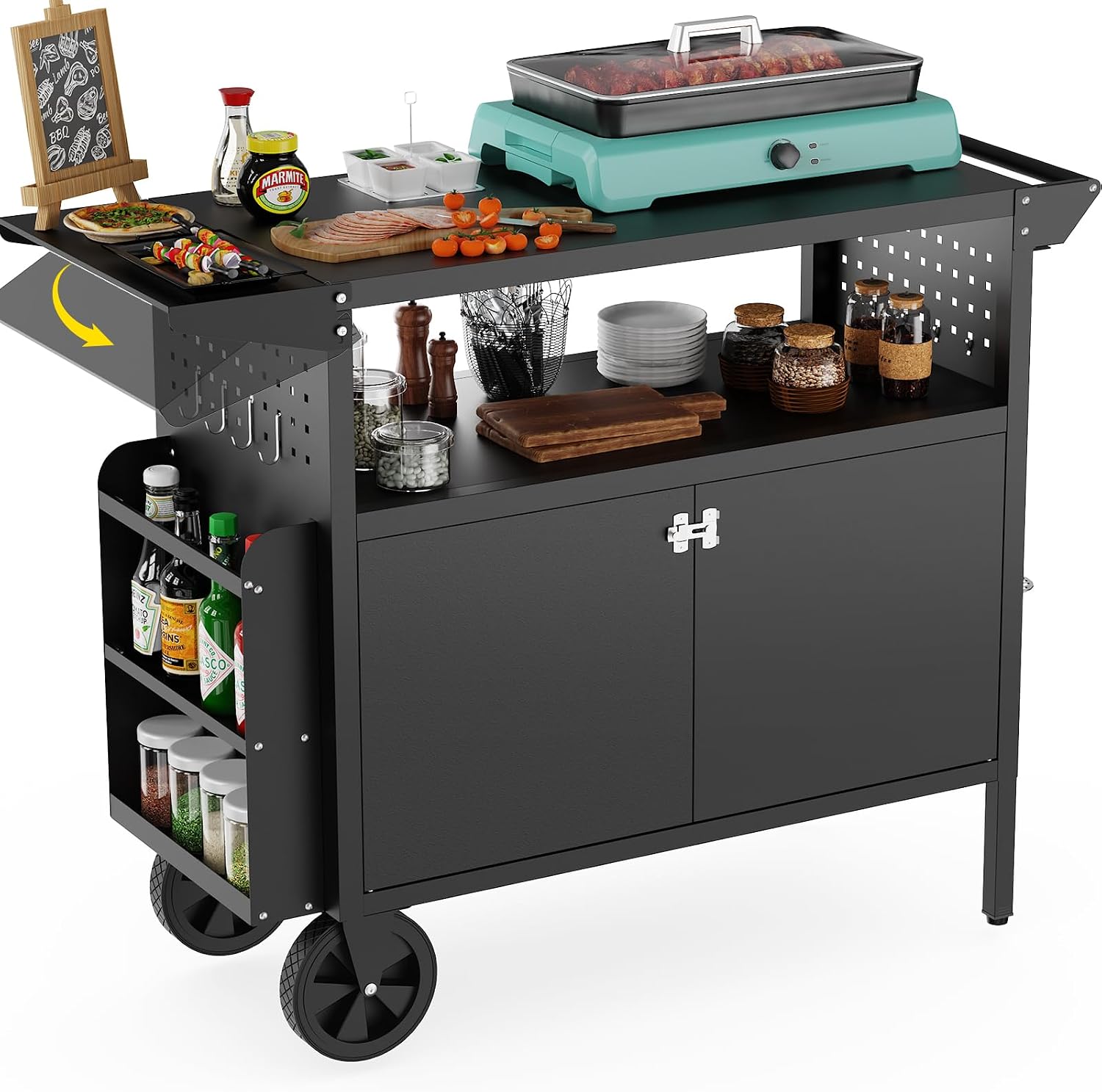 Outdoor Grill Cart Table With  - огляд і ціна Outdoor Camping Table With Storage