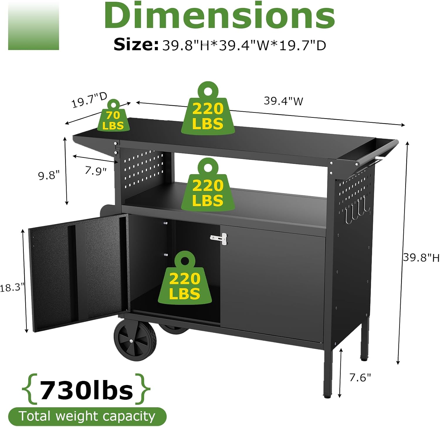 Outdoor Grill Cart Table With  - огляд і ціна Outdoor Camping Table With Storage