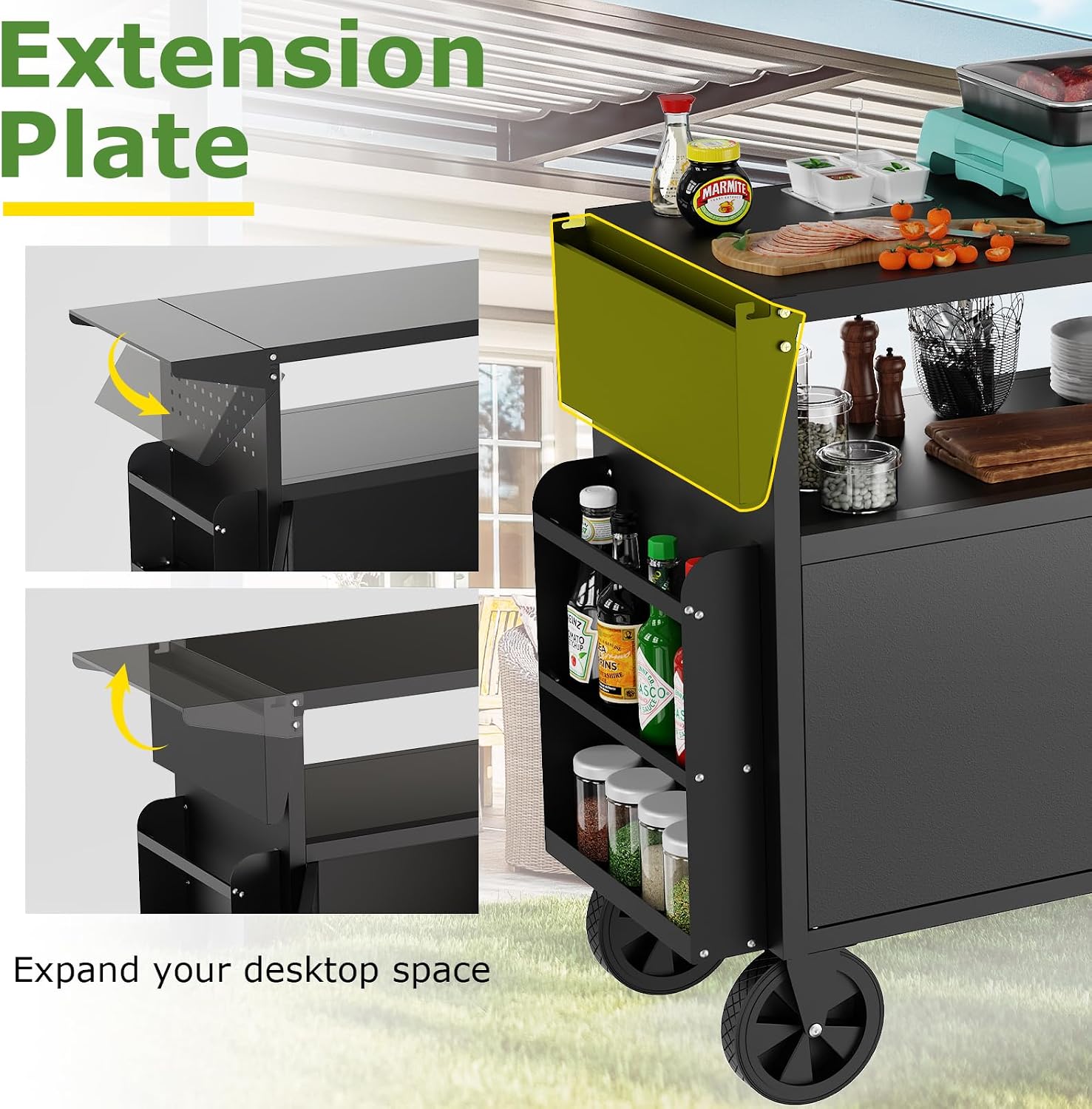 Outdoor Grill Cart Table With  - огляд і ціна Outdoor Camping Table With Storage