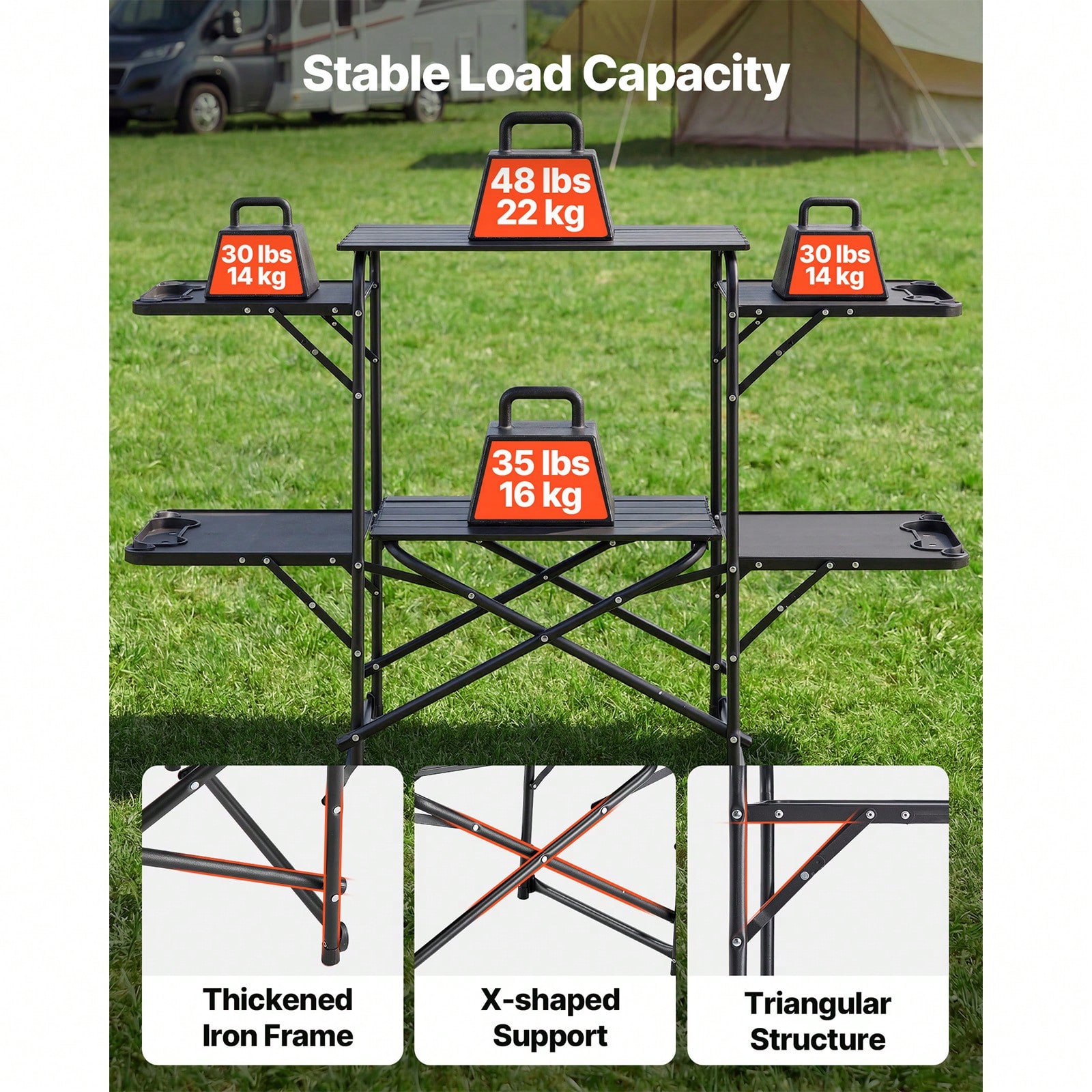Camping Kitchen Table, Slim-Fo - огляд і ціна Outdoor Camping Cooking Table