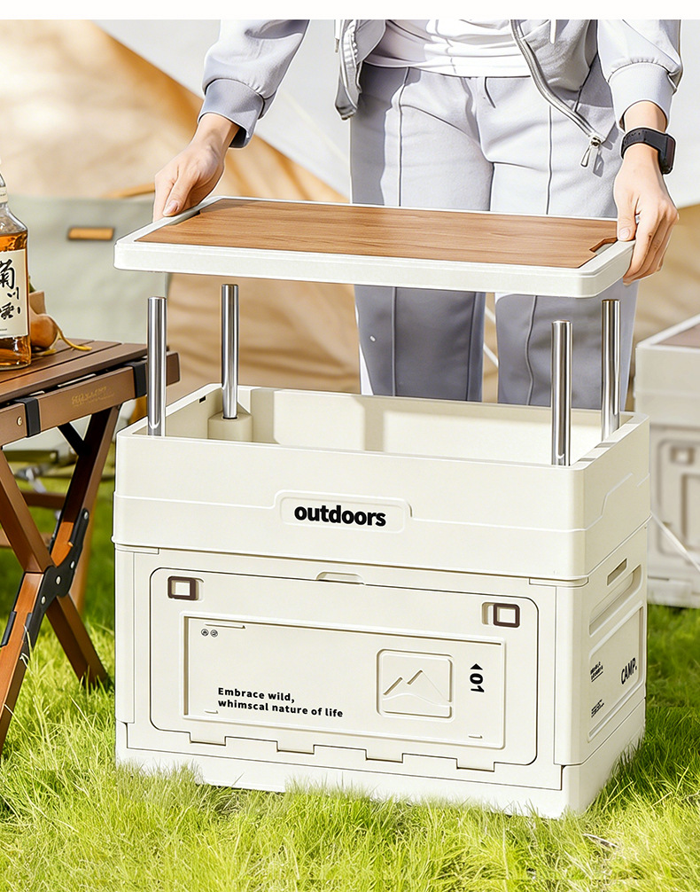 Camping Folding Storage Box Wo - огляд і ціна Outdoor Camping Table With Storage