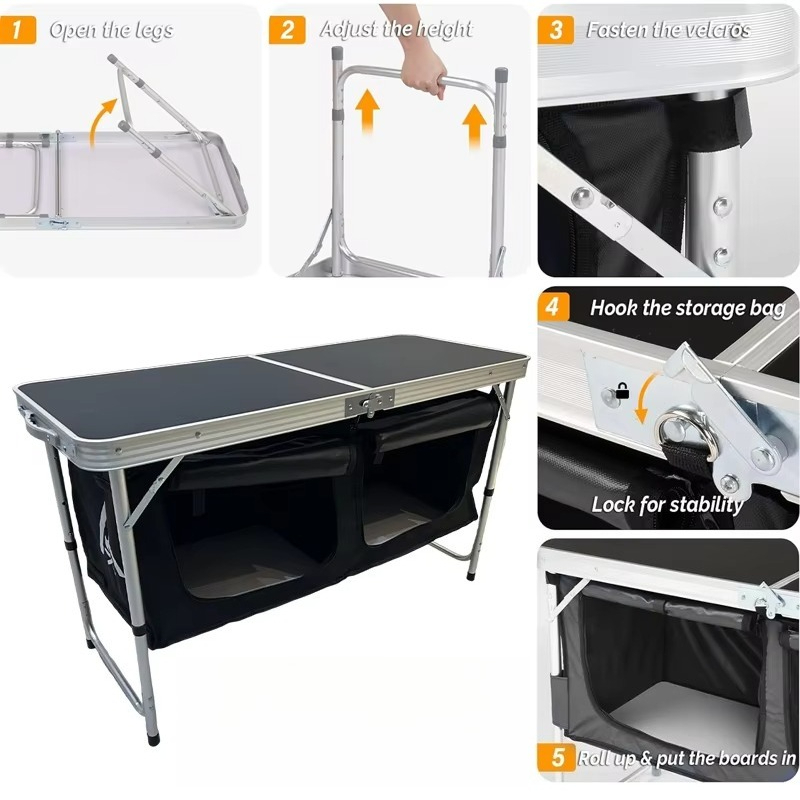 Portable aluminum alloy foldin - огляд і ціна Outdoor Camping Table With Storage