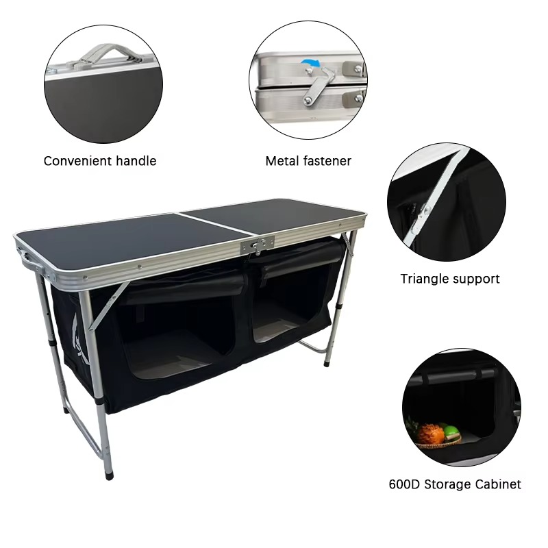 Portable aluminum alloy foldin - огляд і ціна Outdoor Camping Table With Storage